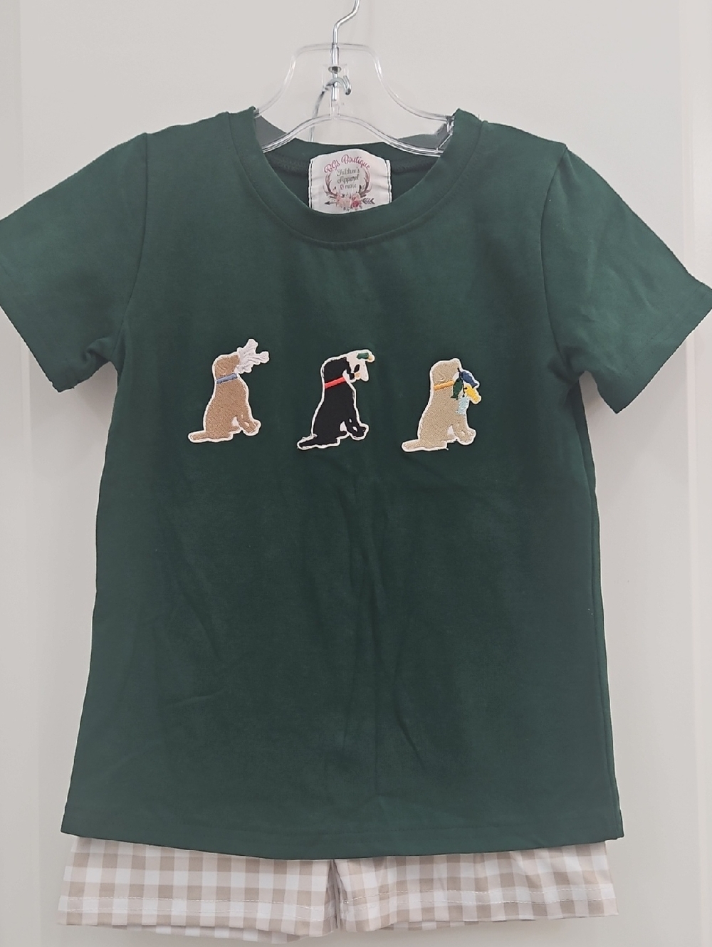 Boys Embroidered Puppy Short Set